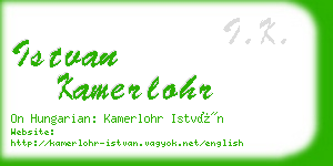 istvan kamerlohr business card